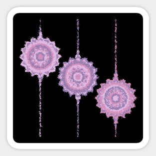 Pencil Strokes of Floating Purple Mandalas Sticker